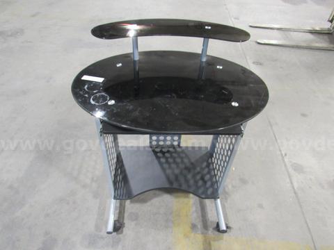Rolling Glass Desk