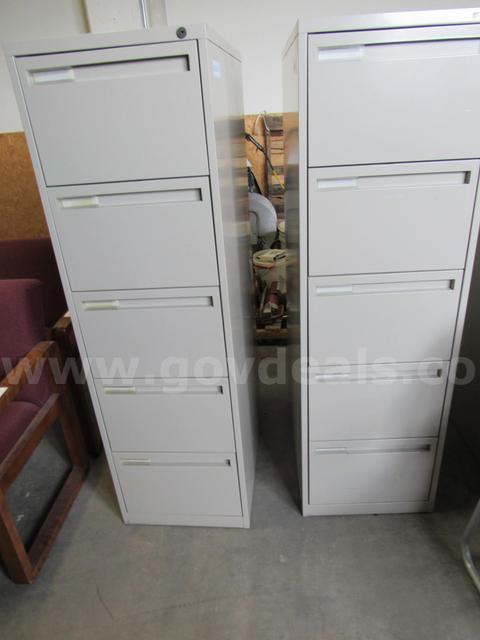 (2) 5-Drawer File Cabinets