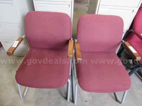 2 Maroon Side Chairs