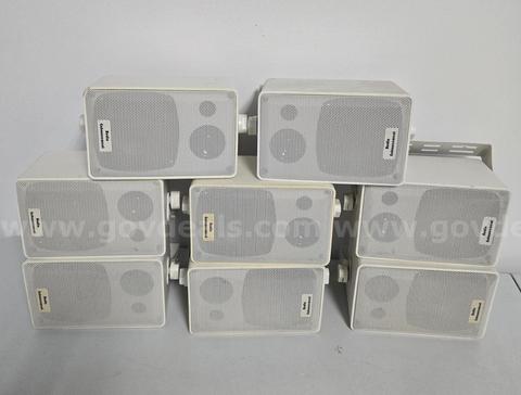 Lot of 8 Audio Enhancement Indoor/Outdoor Commercial Speakers - White