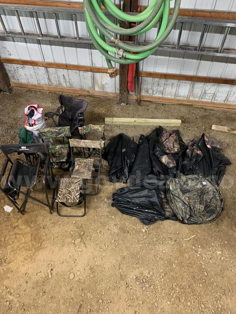 approx. 14 various ground blinds and chairs, Lot 11 (DNR Mississinewa Lake State