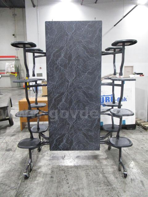 Mobile Cafeteria Table with Stools (D)