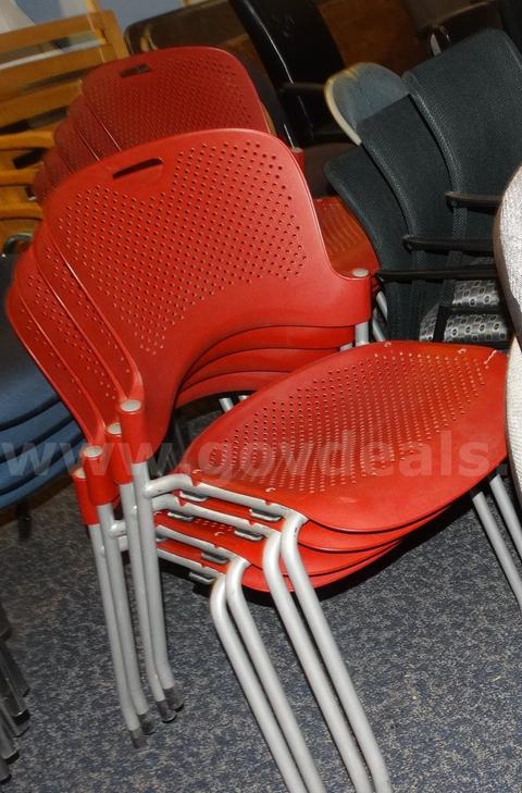 Red Stackable Chairs - Used