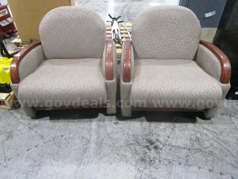 2 Cushioned Chairs (B) - government surplus lot currently bid at $1 in Indianapolis, IN