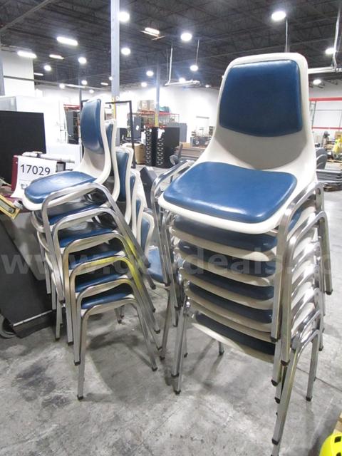 14 Stackable Chairs (B) - government surplus lot currently bid at $1 in Indianapolis, IN