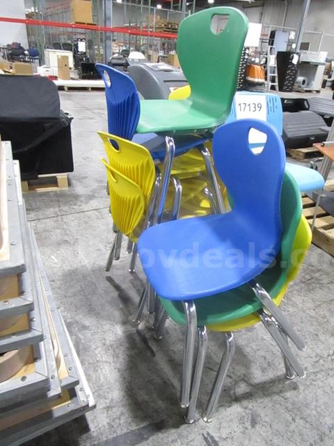 10 Child-Sized Chairs (E) - government surplus lot currently bid at $1 in Indianapolis, IN
