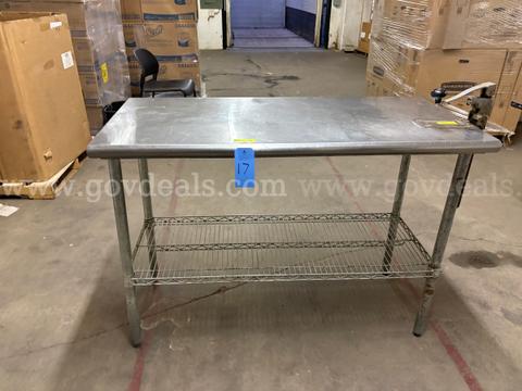 STAINLESS STEEL PREP TABLE 4'X2' WITH CAN OPENER