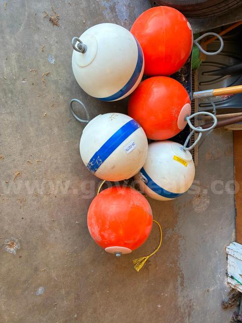Lot of 6 American boom and barrier boat buoys