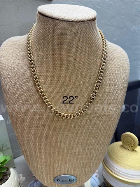Gorgeous, 24k Gold, Heavy, 22 Inch, Cuban Link Necklace
