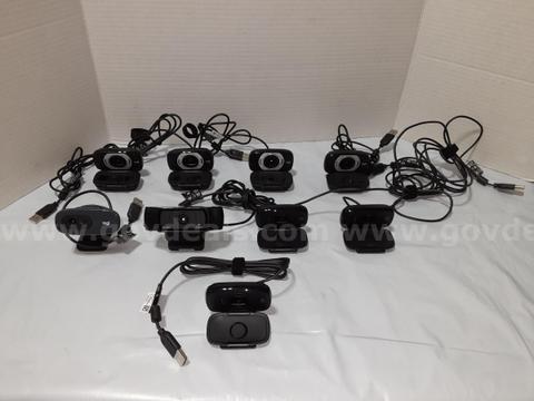 Lot of 9 - Logitech Webcam 1080p / 720p / Etc. USB Web Camera