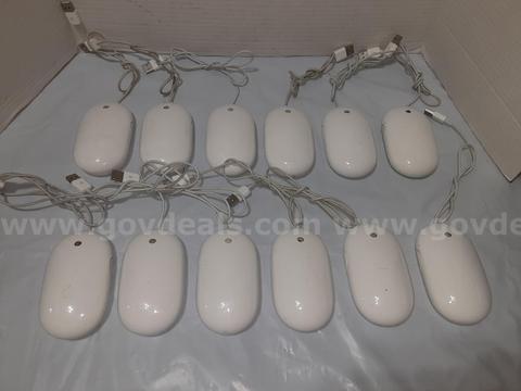 Lot of 12 - Apple Mighty Mouse A1152 USB Wired Desktop Optical Mice