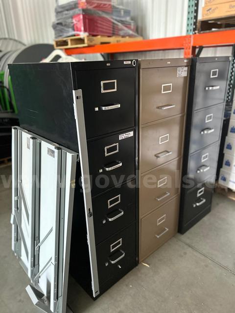 3(three)Four-Drawer Metal Filing Cabinets