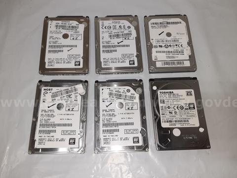 Lot of 6 - Laptop Hard Drive 1TB / 750GB / 500GB - Samsung / Toshiba / Hitachi / HGST - 2.5in Hard Disk HDD