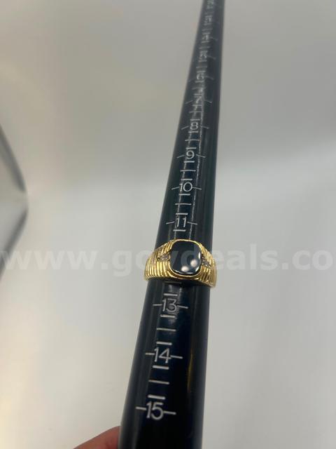 24k Gold, Size 12 Men’s Onyx Ring W/CZ Accent. Read ⬇️