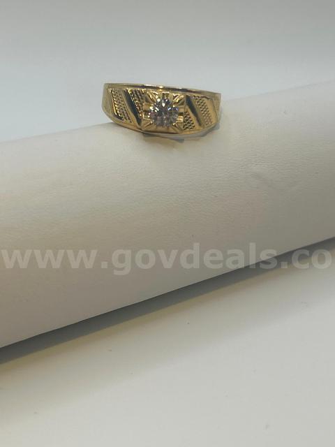 BIG BOY Size 14, Men's CZ W/Accent Ring. 24K Real Gold Plated