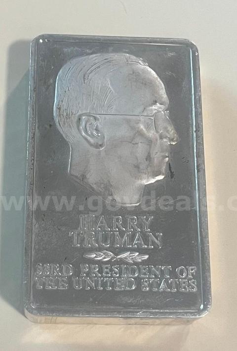 Sterling Silver 5000 Grain Presidential Tribute Bar - Harry Truman