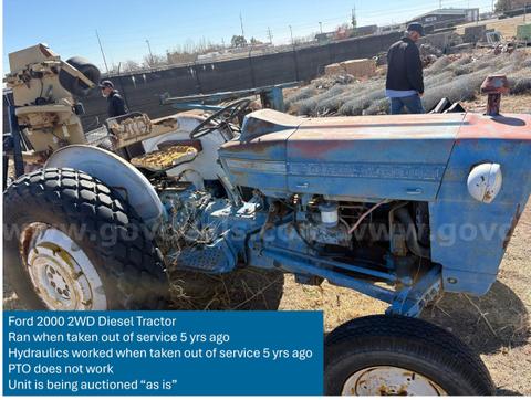 Ford 2000 2WD Diesel Tractor – Hydraulics Previously Operational