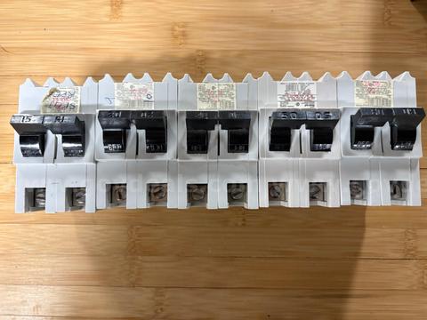 2 pole breakers- 15, 20, 40, 50, 60amp