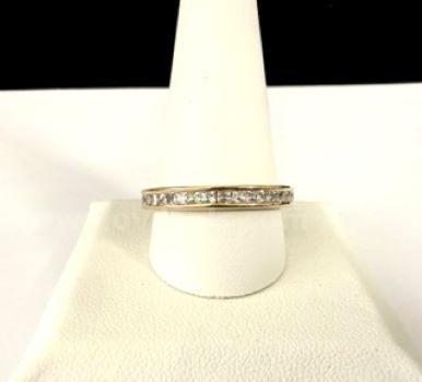 Stunning, Size 11 1/2, CZ Eternity Band, Real 24k Gold Plated