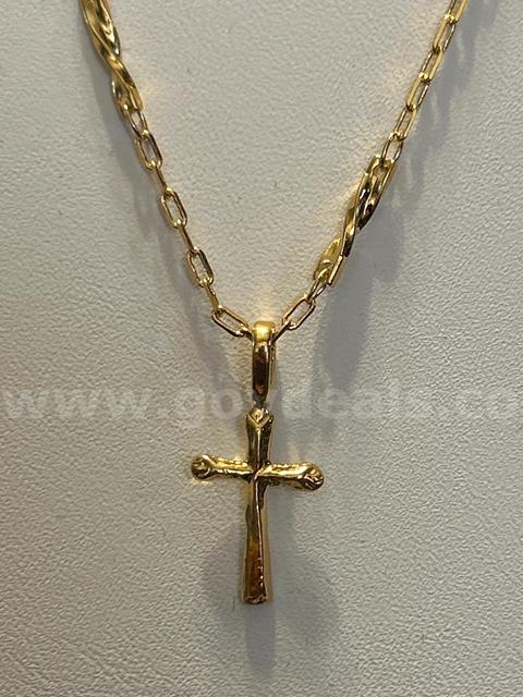 24k Gold, Dainty Link Necklace & Cross Pendant SET! Read⬇️
