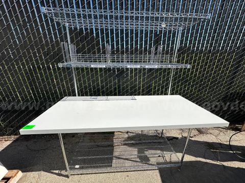 Commercial Work Table w/ Wire Undershelf & Overhead Wire Rack