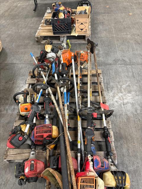 (2) PALLETS OF WEED EATERS AND SMALL ENGINES FOR PARTS OR REPAIR