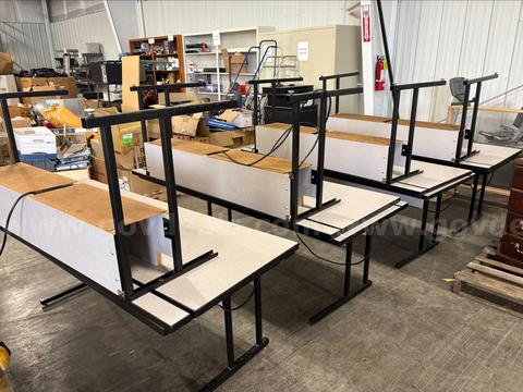 (8) COMPUTER DESKS (72"L X 29"W X 27"T)