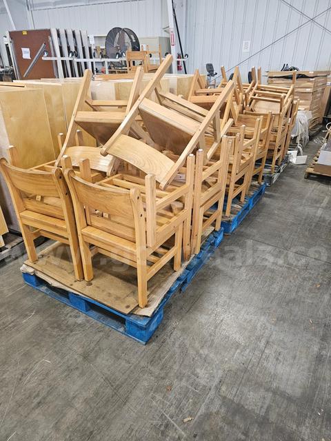 (24) WOODEN LIBRARY CHAIRS (15IN SEAT HEIGHT)