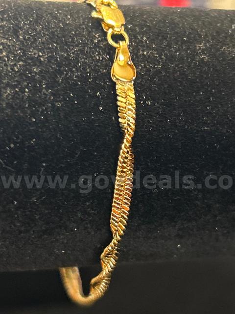7” Twisted Link Bracelet! 24K Real Gold Plated