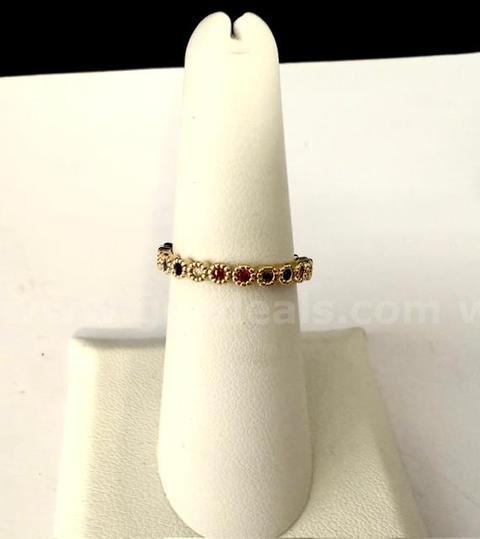 Beautiful, Ladies, CZ Rainbow Stone, Eternity Band, Size 6 1/2, Real 24k Gold Pl