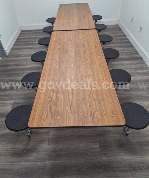 12' Cafeteria Table with 12 Stools