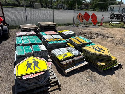 Pallets of Scrap Aluminum Signs
