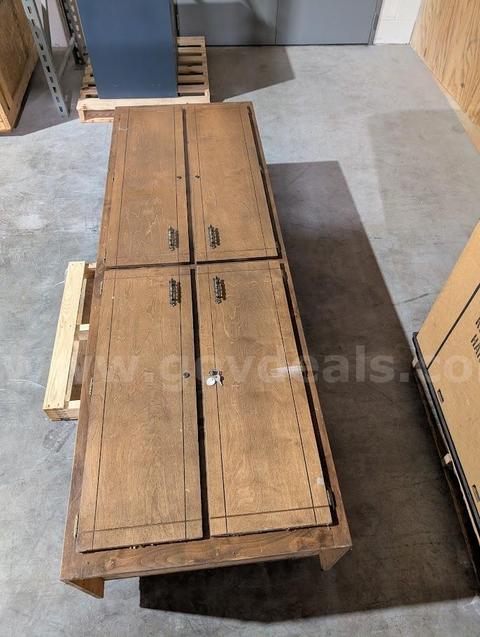 1 used large wood cabinet 96in x 32in