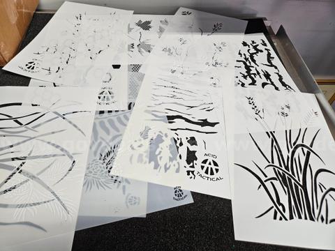 Lot of (5) NEW Acid Tactical Camo Stencil Patterns