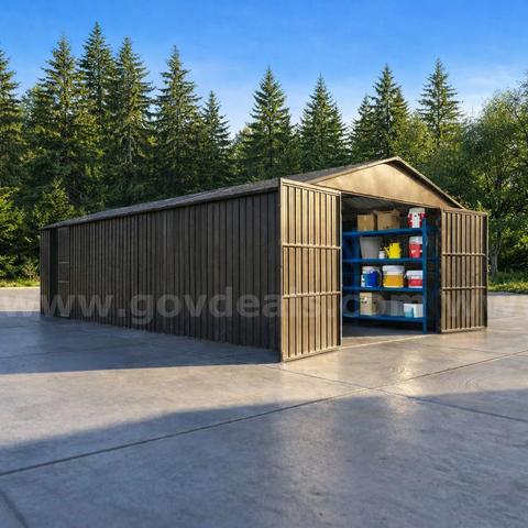 FREE SHIPPING - 2025 NEW 12x25FT Metal Garage Shed Carport w/ Doors – Free Freight