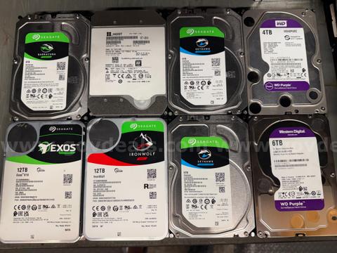 64TB Mixed Hard Drive Lot – 8 Drives – Professionally Tested – Exos X18, IronWolf, Ultrastar, SkyHawk & WD Purple