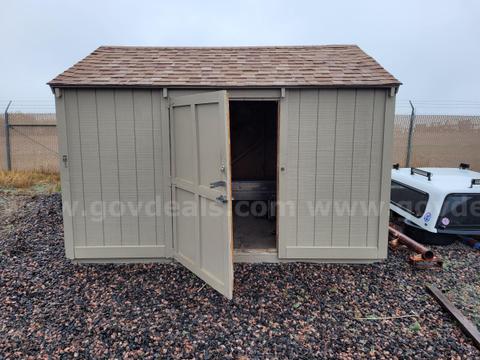 Wooden Storage Shed – Approx. 123” x 147” – New Siding