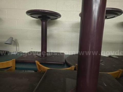 Commercial furniture - Burgundy tables and chairs