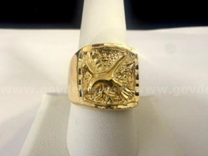 Attractive, Men's, Size 10, Eagle Ring, Real 24k Gold Filled