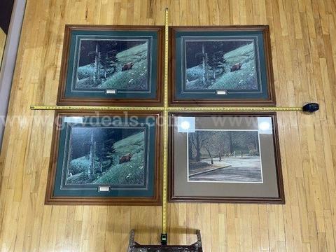 Lot of (4) Framed prints of outdoor photos