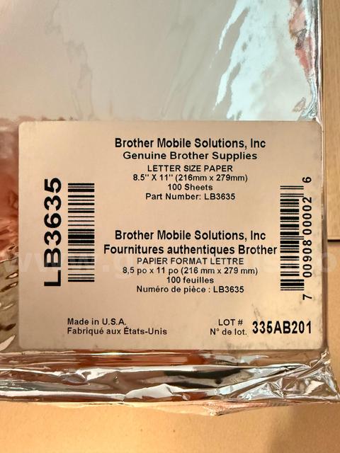 15 stacks of 100 sheet thermal paper - BROTHER