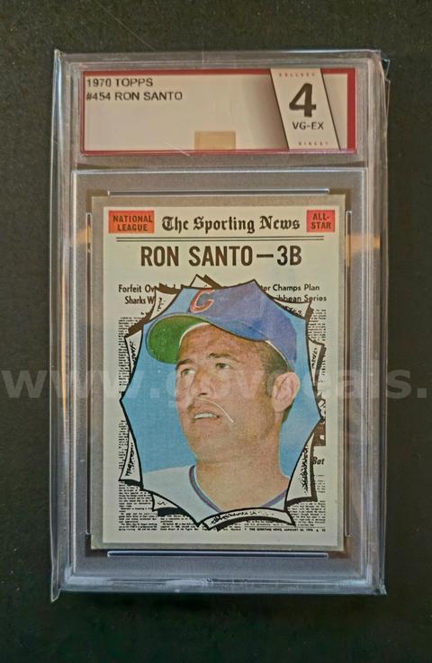 1970 TOPPS #454 RON SANTO GRADED CARD