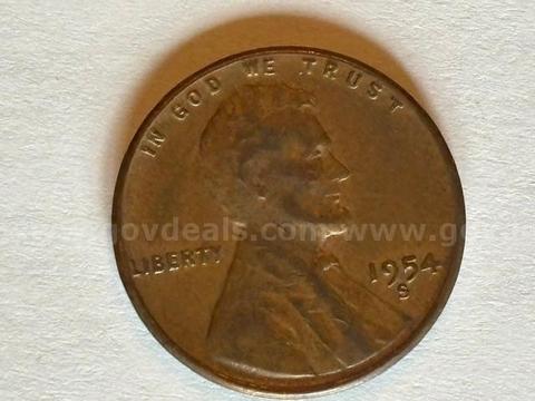Roll 50 Lincoln Wheat Pennies 1954-S San Francisco Mint Estate Collection Unsearched  S/H
