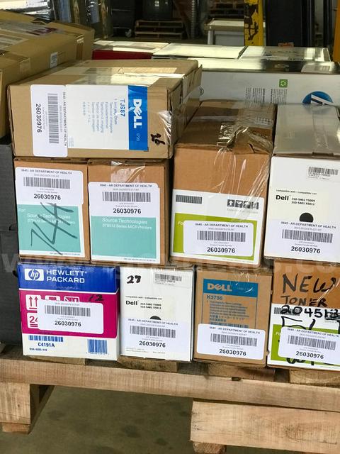 LOT OF ASSORTED TONERS ON ONE PALLET.