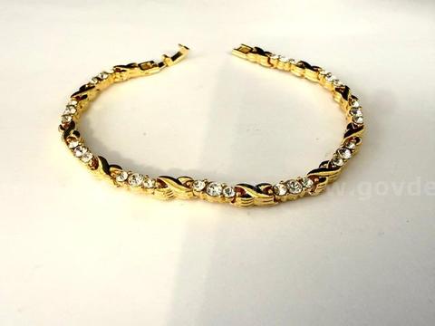 Gorgeous, 7 Inch, CZ Infinity Tennis Bracelet, Real 24k Gold Plated