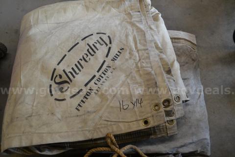 Lot to include Two (2) 16' x 14' canvas tarps