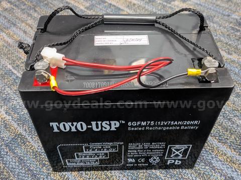 TOYO-USP Sealed Valve Regulated Rechargeable Battery 6GFM75(12V75 AH) NEW