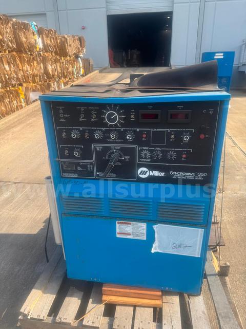 2 Units, Miller Syncrowave 350 Industrial AC/DC TIG/Stick Welders w/Rolling Cart
