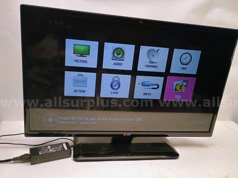 LG Flat-Screen TV / Monitor w/ Stand & Power Adapter – Powers On – Tested to Menu