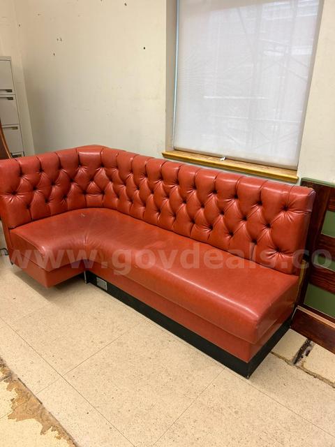Check this out: Button tufted curved booth bench seat QTY: 1